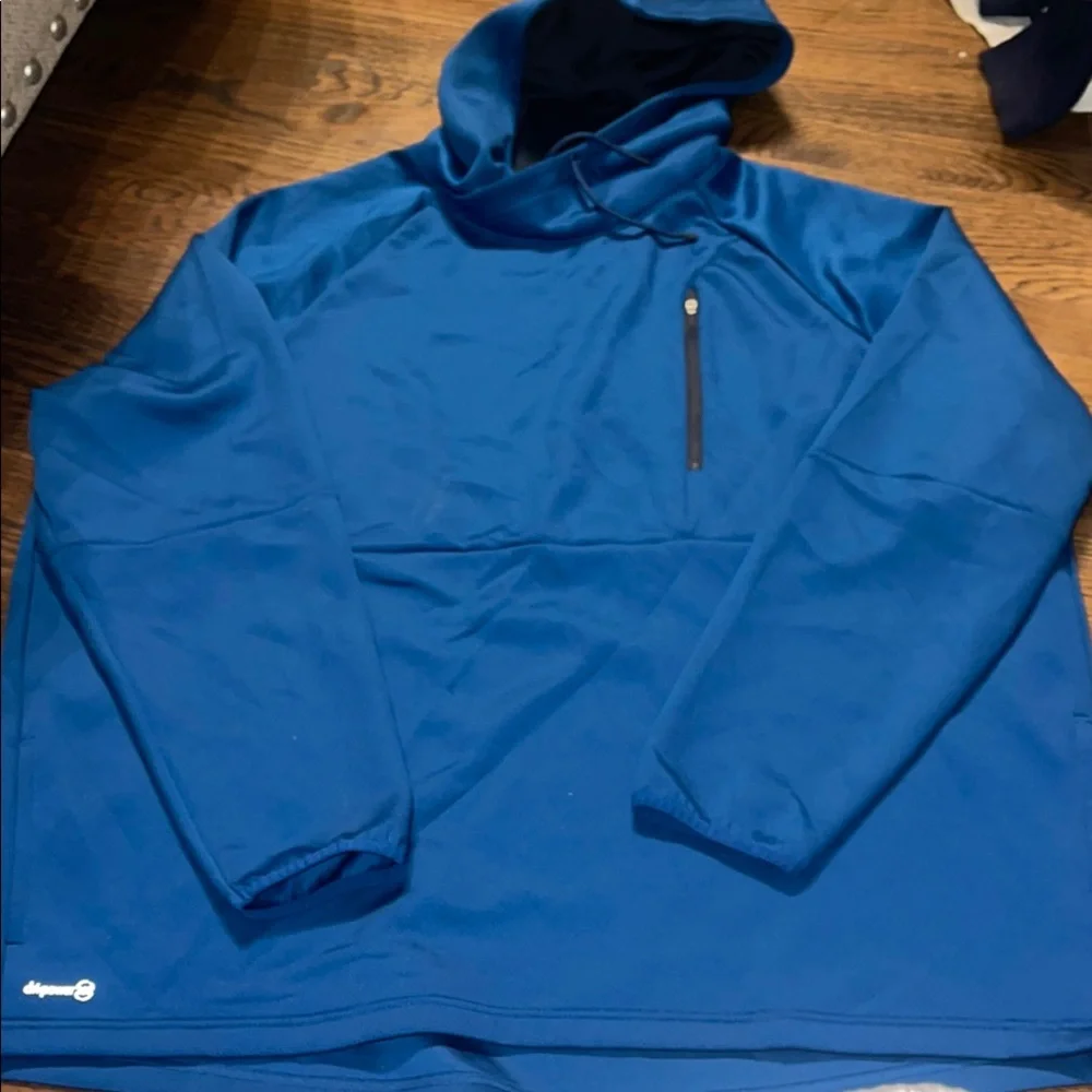 Blue Hooded Sweatshirt with Zip Pocket - Picture 1 of 3